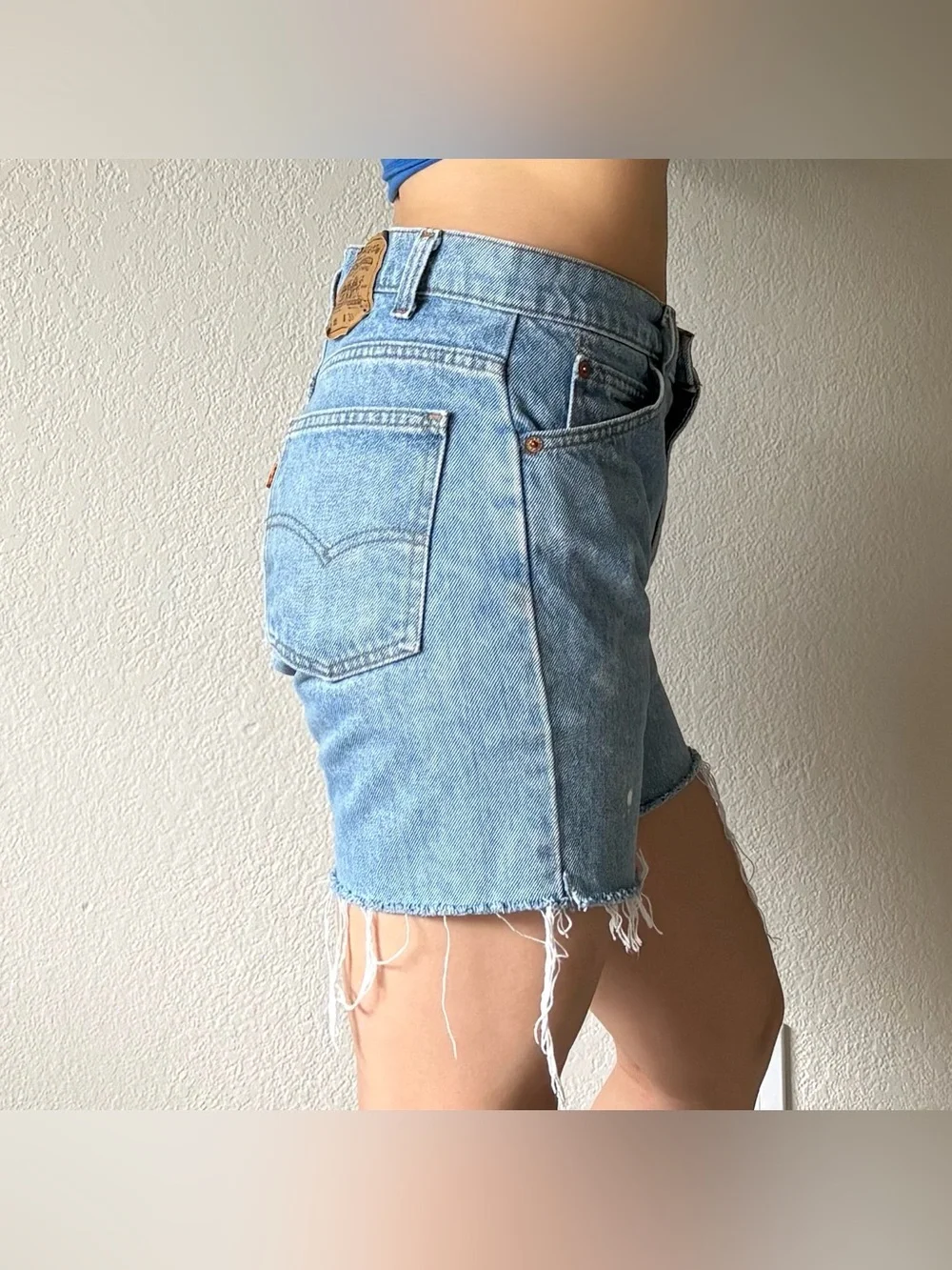 Vintage Levi's 505 light wash denim shorts